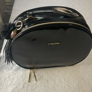 Lancome Black Cosmetic Bag with Gold Accents